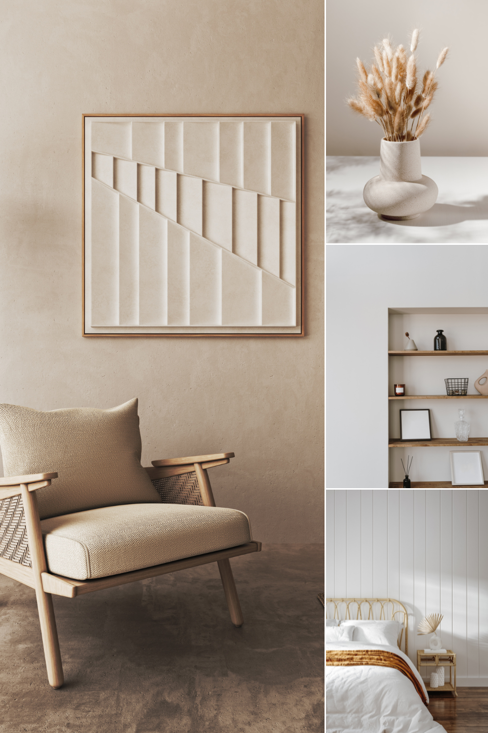 beige cream and white modern photo collage home decor pinterest pin